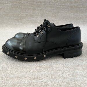 Alexander McQueen Hobnail Studded Derby Shoes 43 Black
